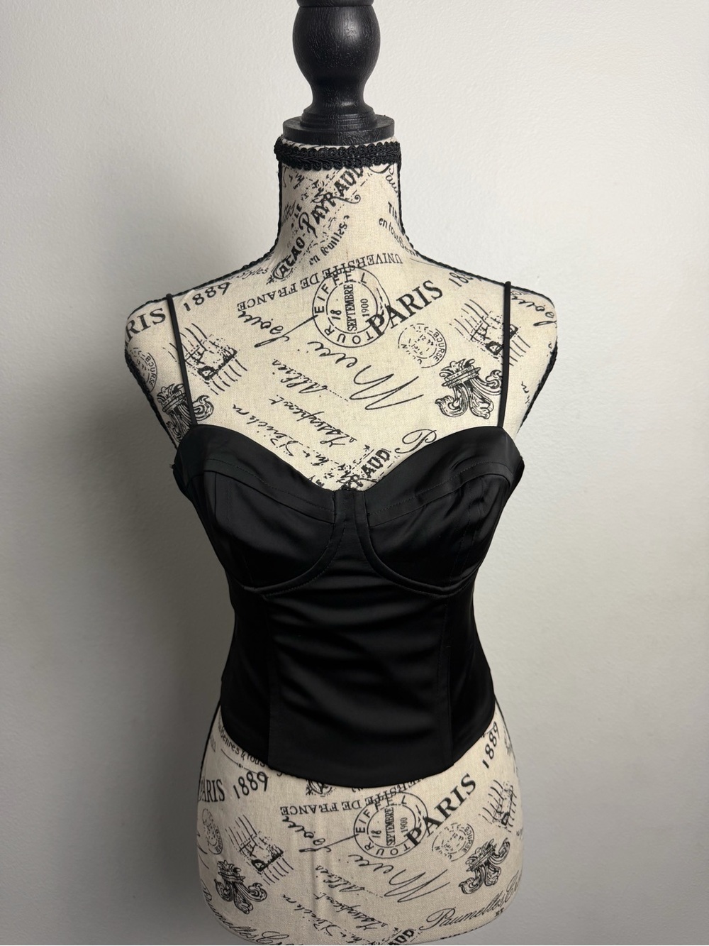 Jason Wu Black Satin Bustier Corset Top XS Underwire Y2K Going Out